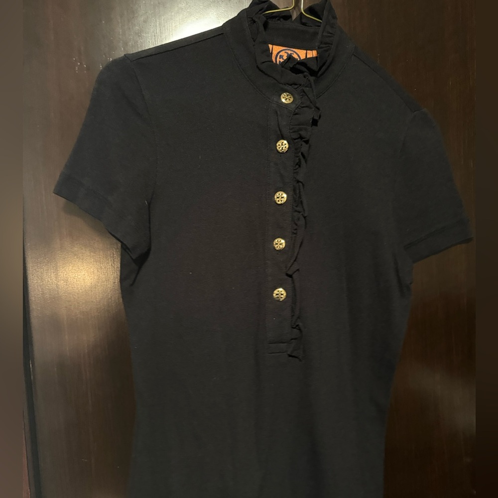 Black tory burch button down shirt! Size XS!